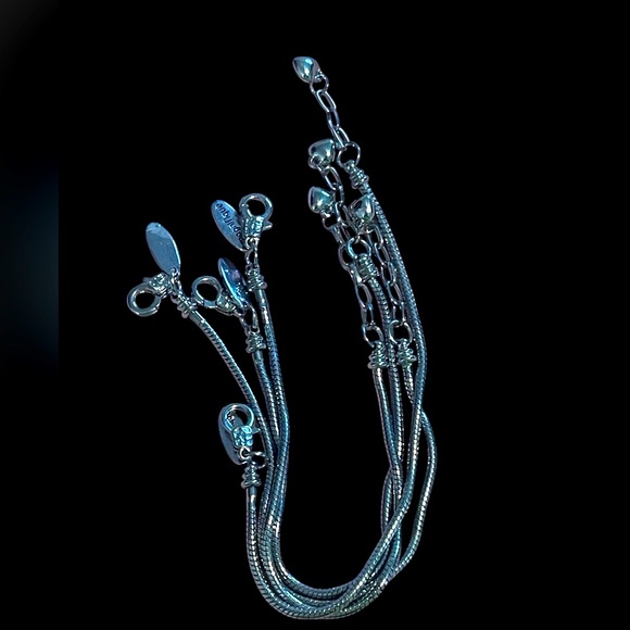 4 pandora-style snake chain charm bracelets - Picture 4 of 4